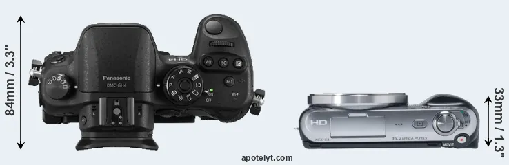 Compare GH4 versus NEX-C3 top