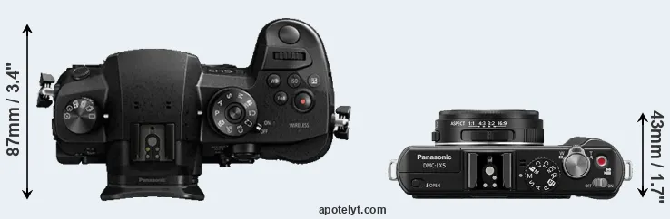 Compare GH5 versus LX5 top
