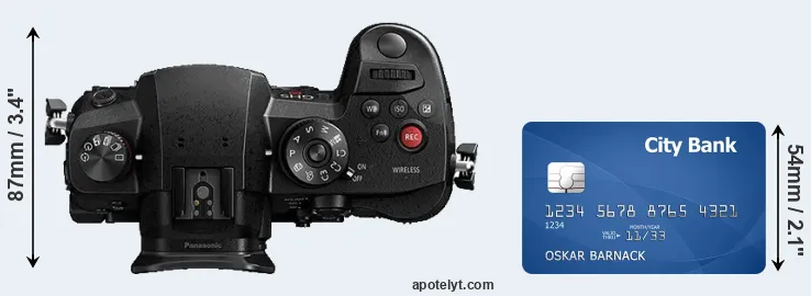 GH5s versus credit card top view