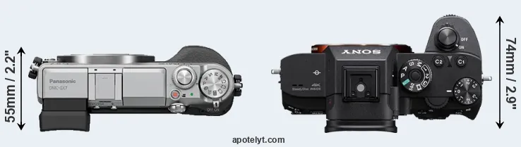 Compare GX7 versus A7R III top