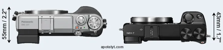 Compare GX7 versus NEX-7 top