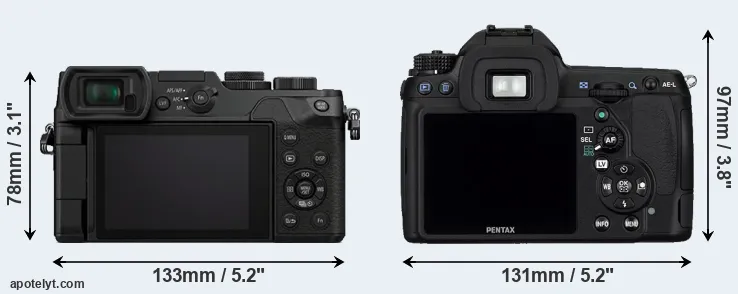 Comparison GX8 or K-5 rear