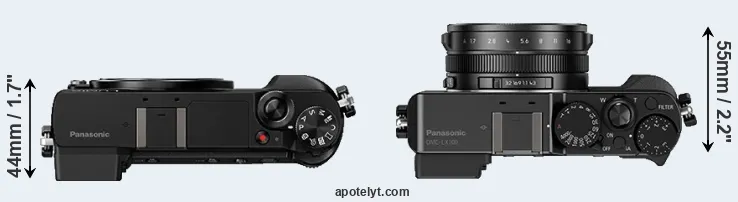 Compare GX80 versus LX100 top