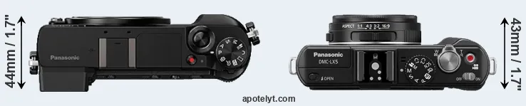 Compare GX85 versus LX5 top