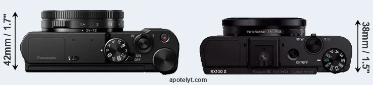 Compare LX10 versus RX100 II top