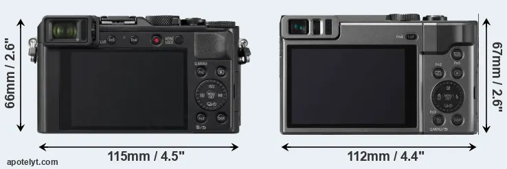 Comparison LX100 II or ZS70 rear