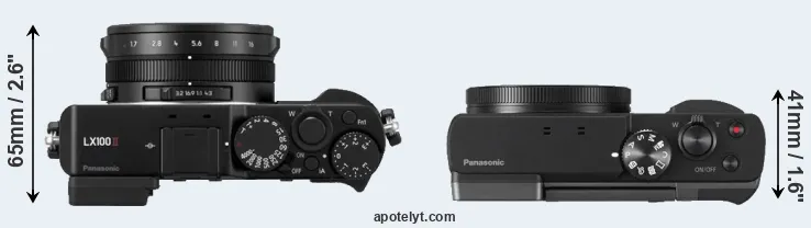 Compare LX100 II versus ZS70 top