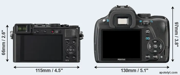 Comparison LX100 II or K-50 rear