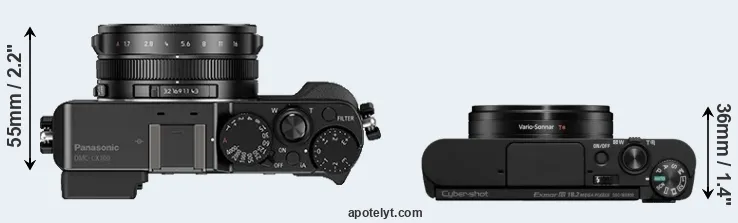 Compare LX100 versus WX800 top
