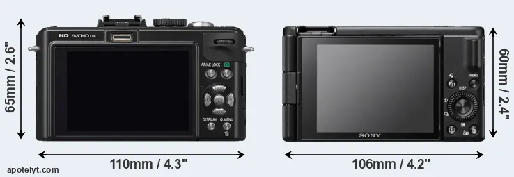 Comparison LX5 or ZV-1F rear