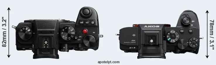 Compare S5 versus A7R IV top