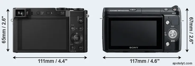 Comparison TZ100 or NEX-F3 rear