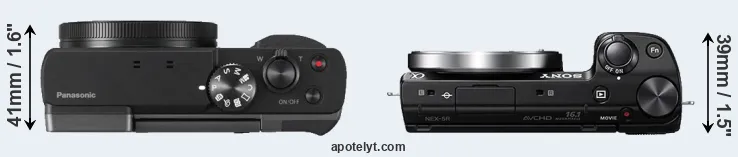 Compare TZ90 versus NEX-5R top