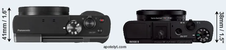 Compare TZ90 versus RX100 II top