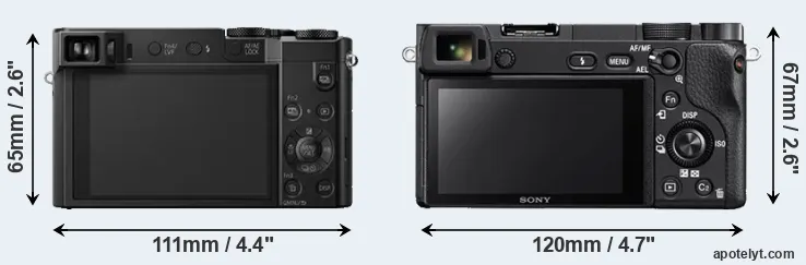 Comparison ZS100 or A6300 rear