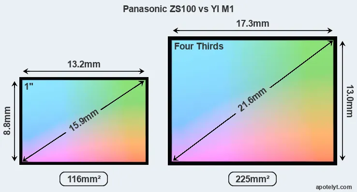 Panasonic ZS100 and YI M1 sensor measures