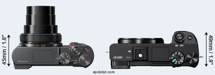 Compare ZS200 versus A6300 top