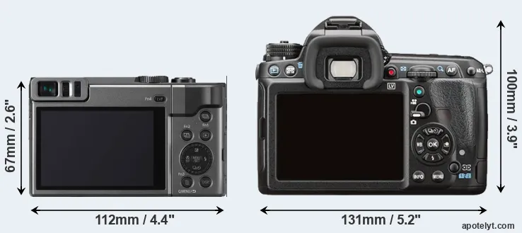Comparison ZS70 or K-3 II rear