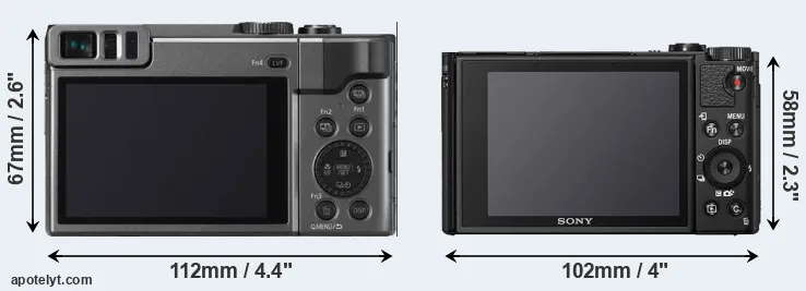 Comparison ZS70 or HX99 rear