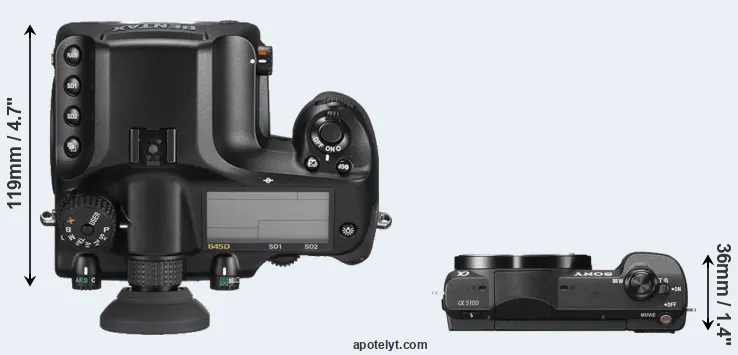 Compare 645D versus A5100 top