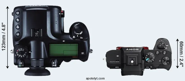 Compare 645Z versus A7 II top