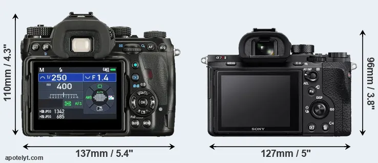 Comparison K-1 II or A7R II rear