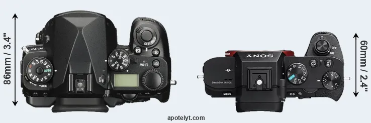 Compare K-1 II versus A7R II top