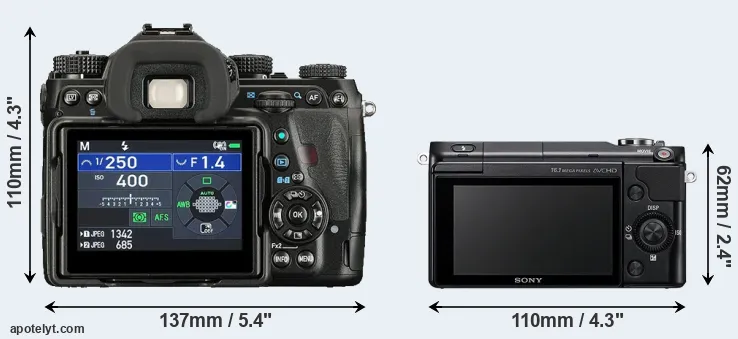 Comparison K-1 II or NEX-3N rear