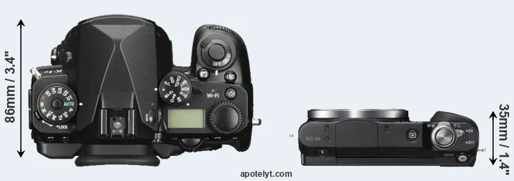 Compare K-1 II versus NEX-3N top