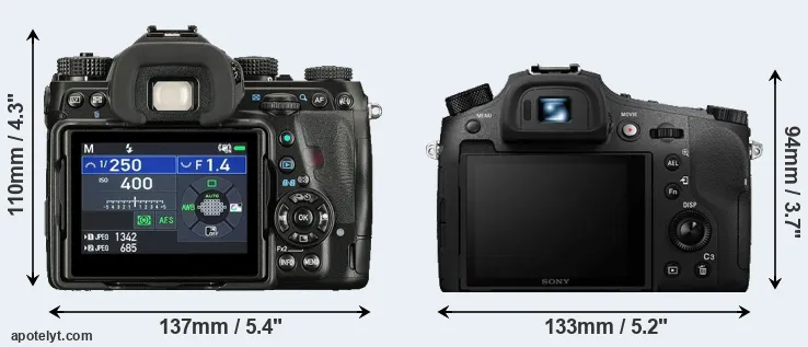 Comparison K-1 II or RX10 IV rear