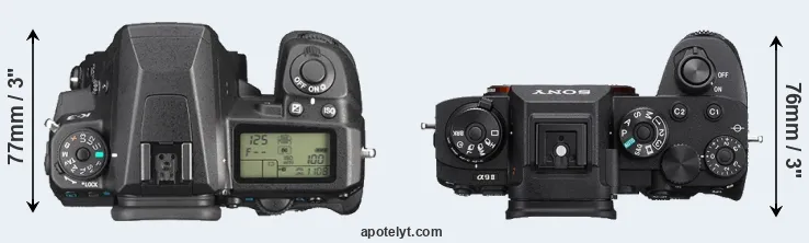 Compare K-3 versus A9 II top