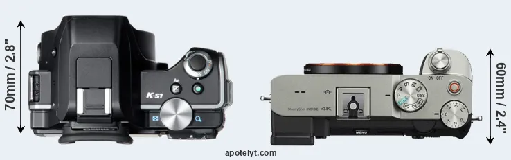 Compare K-S1 versus A7C top