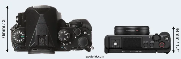 Compare KP versus ZV-1 top