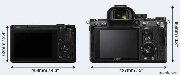 Comparison GR III or A7 III rear