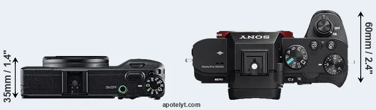 Compare GR versus A7 II top