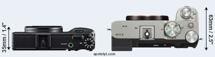 Compare GR versus A7C II top