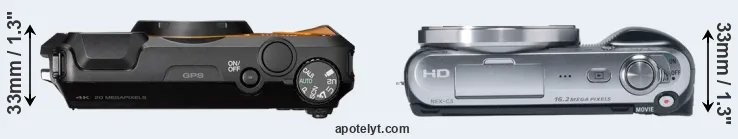 Compare WG-6 versus NEX-C3 top