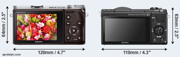 Comparison NX500 or A5100 rear