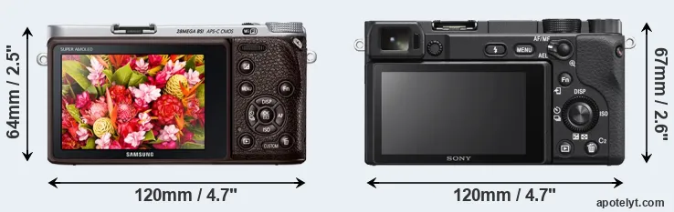 Comparison NX500 or A6400 rear