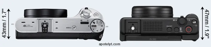Compare NX500 versus ZV-1 II top