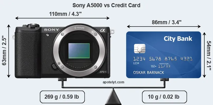Sony A5000 vs credit card front