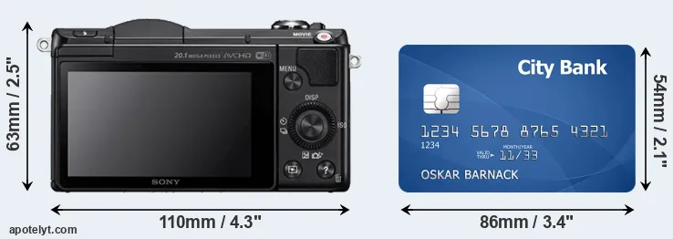A5000 and credit card rear side