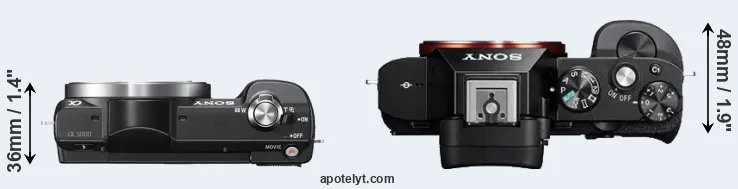 Compare A5000 versus A7 top
