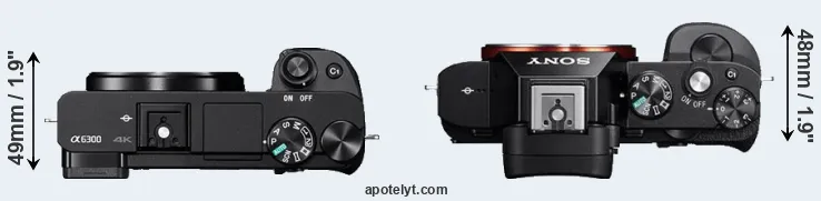 Compare A6300 versus A7 top
