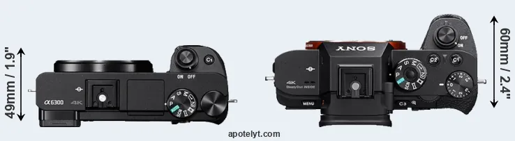 Compare A6300 versus A7S II top
