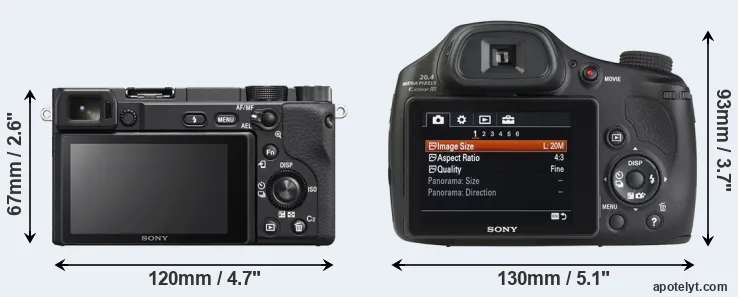 Comparison A6400 or HX350 rear