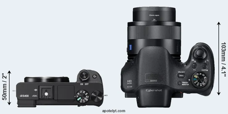 Compare A6400 versus HX350 top