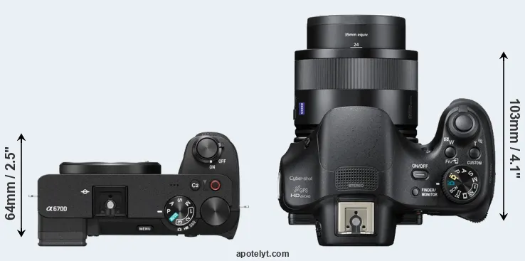 Compare A6700 versus HX400V top