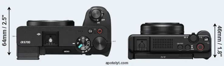 Compare A6700 versus ZV-1F top