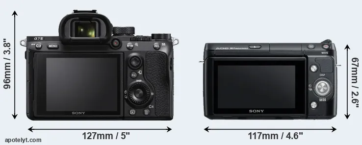 Comparison A7 III or NEX-F3 rear